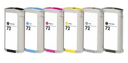 Compatible HP 72 Full Set of 6 High Capacity Ink Cartridges (Photo Black/Cyan/Magenta/Yellow/Grey/Matt Black)